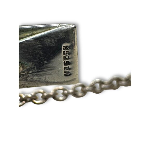 Vintage Sterling Silver Hinged Bangle Bracelet Safety Chain 7.25 K925TH - Picture 5 of 9